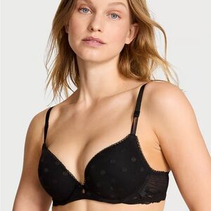 NWT Victoria’s Secret Sexy Tee Sheer Heritage Dot Push-Up Bra